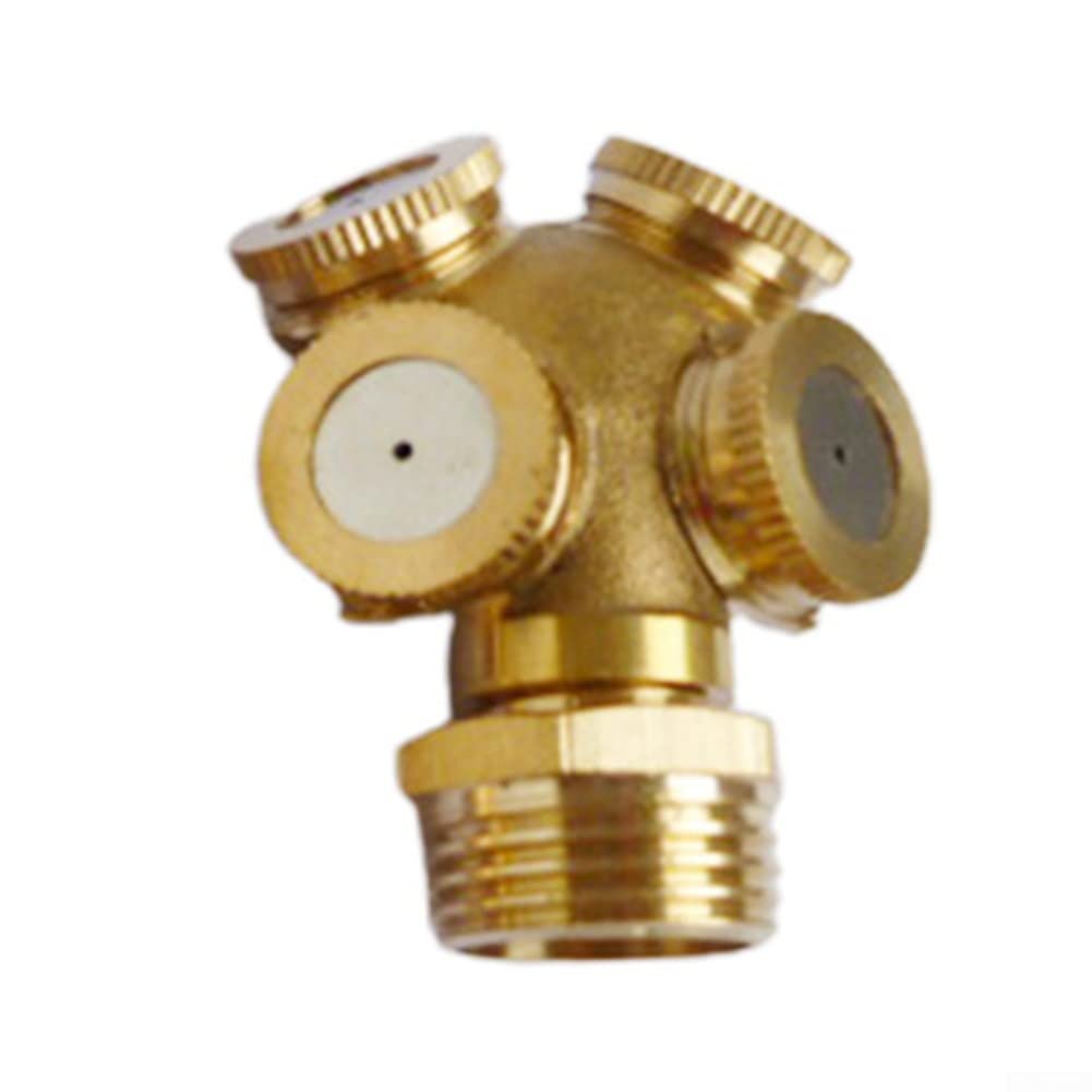 1/2" Brass Spray Nozzle Mist Nozzles Cooling System Water Garden Irrigation-4-hole