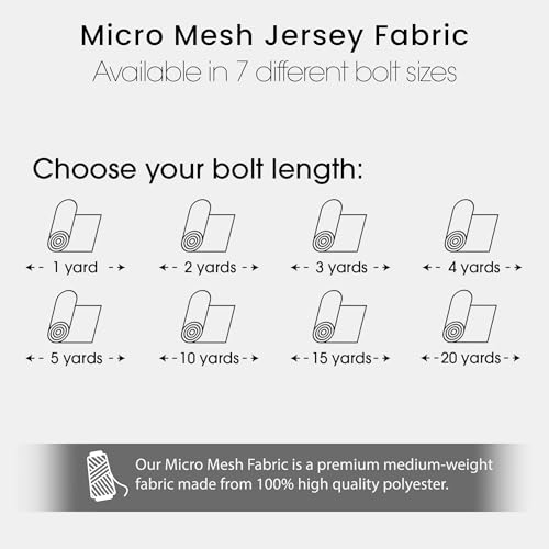 Premium Black Polyester Micro Mesh Jersey Fabric - 60" Wide Athletic Mesh for DIY Sports Uniforms - Breathable, Durable, and Easy to Sew 6 Premium Black Polyester Micro Mesh Jersey Fabric - 60" Wide Athletic Mesh for DIY Sports Uniforms - Breathable, Durable, and Easy to Sew - Image 5