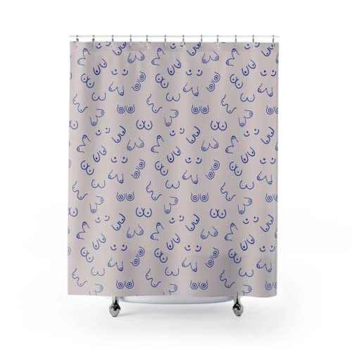 Lahmzdd Funny Boobs Shower Curtain | Funny Boobies Shower