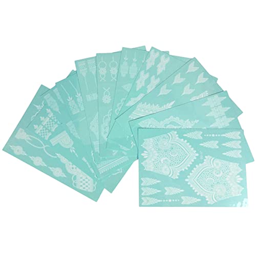 XMASIR 12 Sheets White Tatoo Sticker for Women Girls Waterproof Fake Tattoos Temporary Tattoo Kits - Image 4