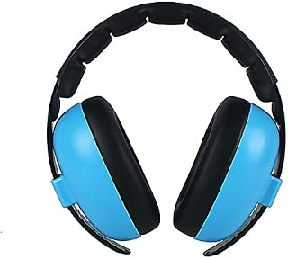 UxradG Baby Ear Defenders, Kids Ear Defender Noise Cancelling Headphones, Ear Protection Adjustable Headband Earmuff For Age 0 To 3 (Blue)