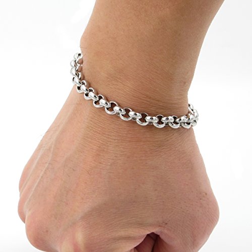 Stainless Steel Belcher Rolo Chain Men Bracelet 7mm2