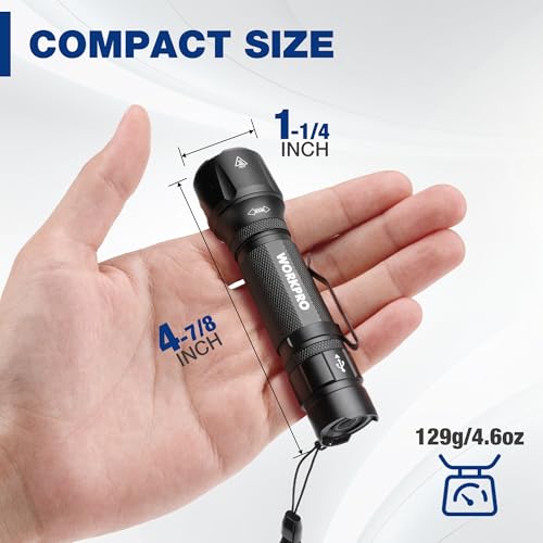 Workpro W139025 1200Lm Rechargeable Tactical Flashlight thumb #5