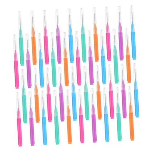 PEPLAYTAL 50piezas Cepillos Interdentales Portátiles Colores Limpieza Dental Cepillo Hilo Dental Mango Recto Herramientas De Limpieza