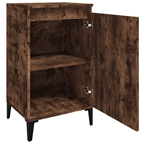 Table de chevet compacte chêne fumé pour désencombrer la chambre