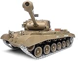 □ □ Tanque RC con sonidos realistas y humo y acción realista de retroceso.Tanque de control remoto con motor simulativo y sonido de cañón.