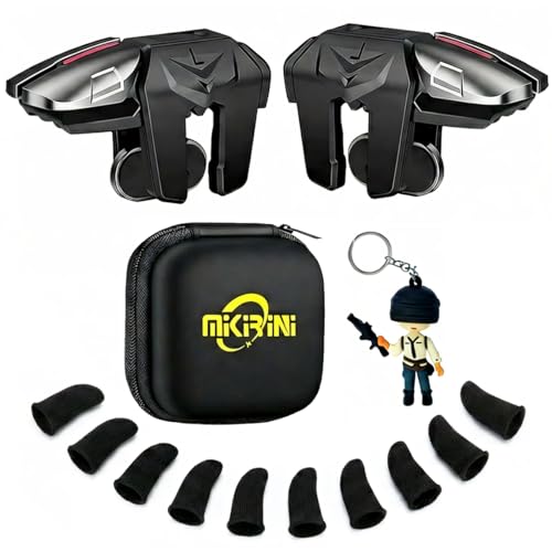 Mikirini PUBG Mobile Triggers 13 in 1 Combo, 4 Gaming Triggers Mobile Phone Game Controller for PUBG/Knives Out/Call of Duty/Rules of Survival, Aim & Fire Trigger for iPhone & Android Phone (Boy)