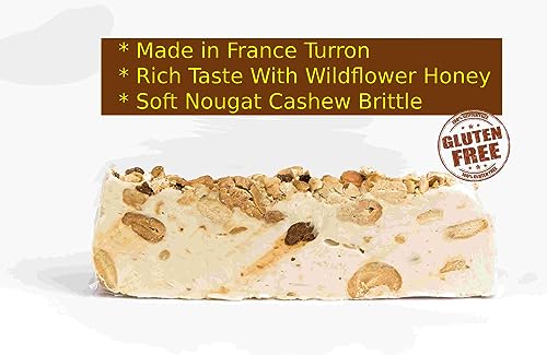 Andy Anand Cashew Nougat Soft Brittle, Turron Made With Wildflower Honey, Flown In From France, Made In Authentic Traditional French Way, Taste In Every Bite, For An Amazing Experience (7 Oz) #TOP2