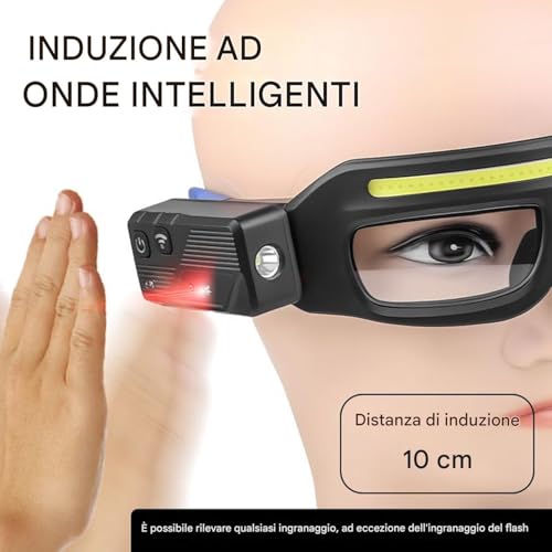 Gafas de trabajo anti-niebla con luz USB-C para evitar accidentes 2