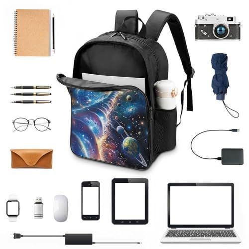 Mochila para adolescentes impermeable de planetas cósmicos que protege tus libros y PC 4