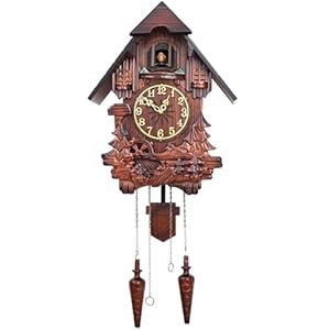Cuckoo Clock, Vintage Grandfather Clocks for Wall, Large Wooden Singing Bird Clock, Decorative Old Fashion Clock, Coo Coo Pendulum Clocks Wall, Antique Home Decor Gift