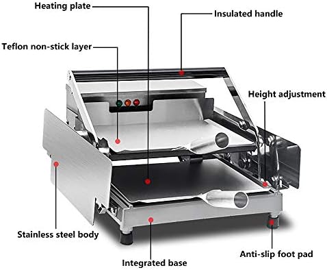 Hamburger Toaster, 750W Electric Double-Layer Baked Hamburger Maker Stainless Steel Grilled 0-3minutes Timer, Automatic Heating Machine Bread Machine for Home Kitchen Fast Food Restaurant