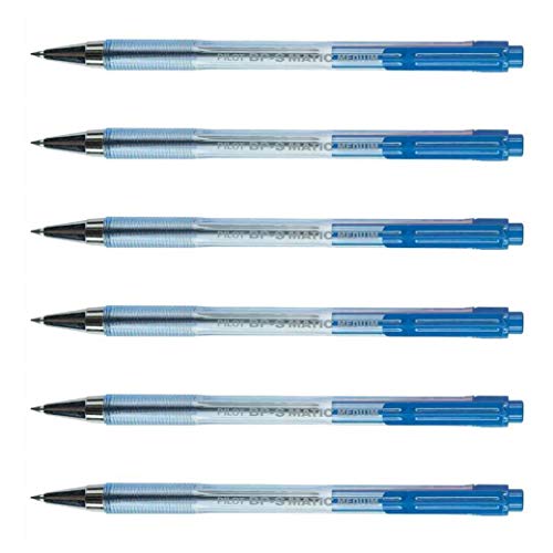 Pilot - Lote de 6 bolígrafos retráctiles BPS-Matic Punta fina, color azul