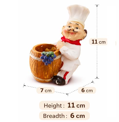 Image of Chef Figurine Toothpick Holder Resin Table Organizer for Kitchen Dining Area Decorative Showpiece for Home Restaurant Cafe Use, Toothpick Organizer for Dining Table
