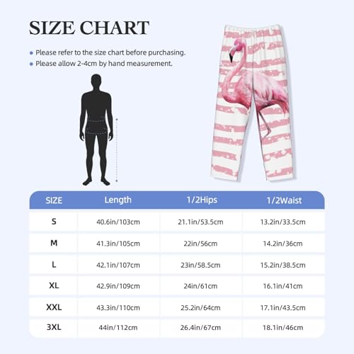 Flamingo For Men'S Lightweight Pajama Pants Adjustable Drawstring & Pockets All-Season Sleepwear4