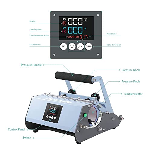 Pyd Life PL 110 V Tumbler Heat Press Machine Blue Mug Press Machine thumb #2