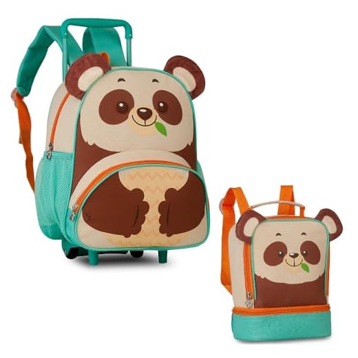 Kit Mochila Escolar Rodinha "13'' e Lancheira Clio Pets Panda - Clio Style