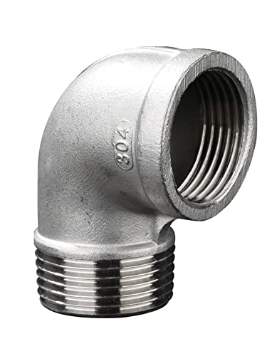 Coude 90 fileté 3/4 raccordement tuyau acier inox adaptateur raccord plomberie - 5