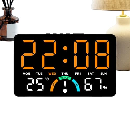 Despertador digital de pared con pantalla LCD grande para ver la temperatura 3