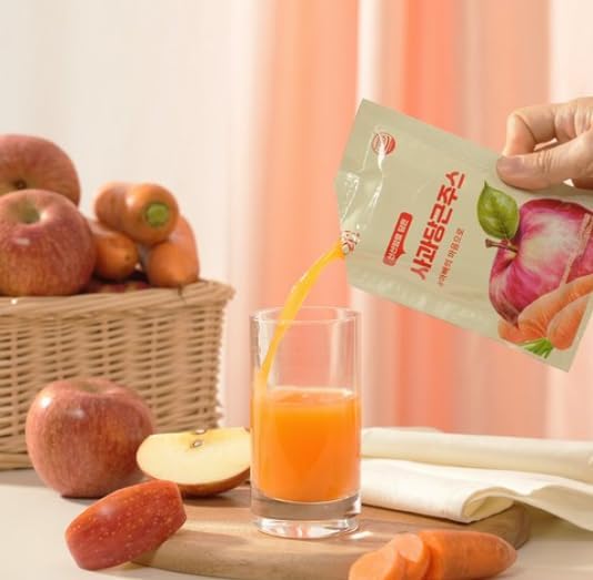 【韓国健康飲料】黄金イネ りんご＆にんじんジュース 100ml&times;30包｜りんごの甘みとにんじんのやさしい風味 自然派スティックドリン