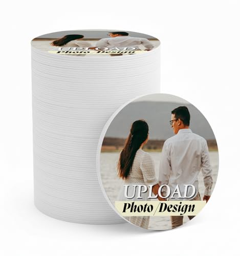 Custom Coasters Personalized Wedding Coasters for Drinks with Logo or Photo Reusable Customized Full Color Print Drink Coaster for Weddings Parties & Events (25 50 100 Pack) Queen of Cards