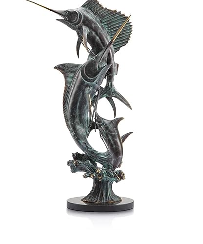 Estatua de Latón Marlin y Pez Vela SPI Grand Slam miniatura 2