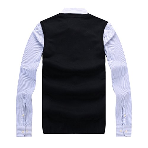 Men's Solid V Neck Sweater Vest2