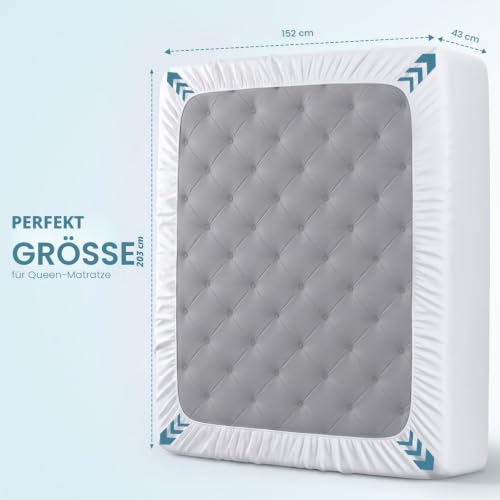 Utopia Bedding Matratzenschoner 152 x 203 x 43 cm Wasserdicht, Oeko-TEX Zertifiziert Matratzenauflage Atmungsaktive, Matratzenschutz… – Ansicht 4