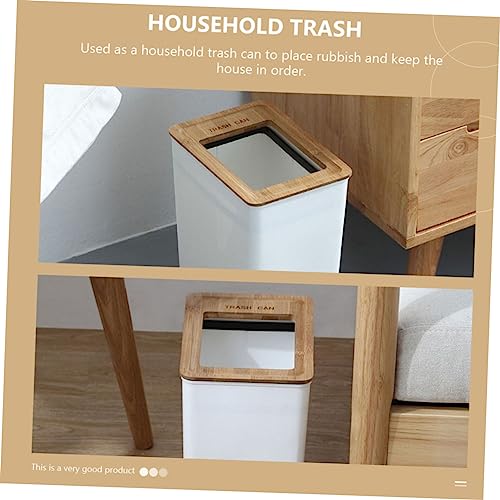 Caneca de basura rectangular blanca de estilo nórdico miniatura 4