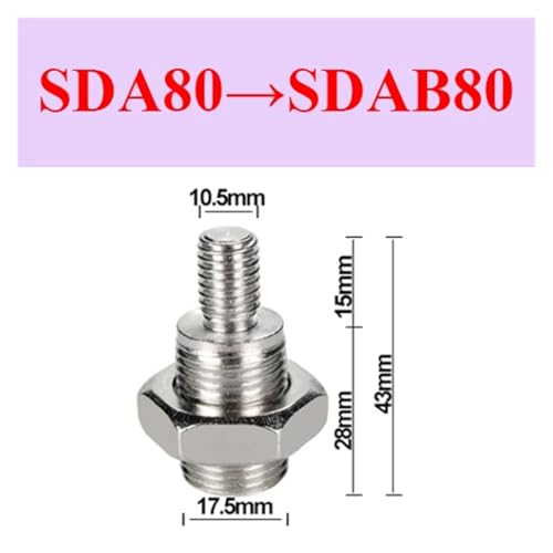 Conector hembra a macho SDA80 para solucionar desajustes de rosca en tu cilindro compacto 3