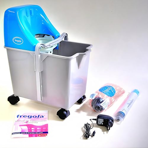 Fregola Kit – Escurre la fregona sin Esfuerzo ni Dolor | Escurridor automático ergonómico con batería | Sin Pedal ni presión Manual | Uso doméstico y Profesional