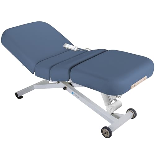 Image of EarthLite Ellora Electric Lift Salon Massage Table, Electric Tilt, Made in USA, 30 inch x 73 inch, Mystic Blue