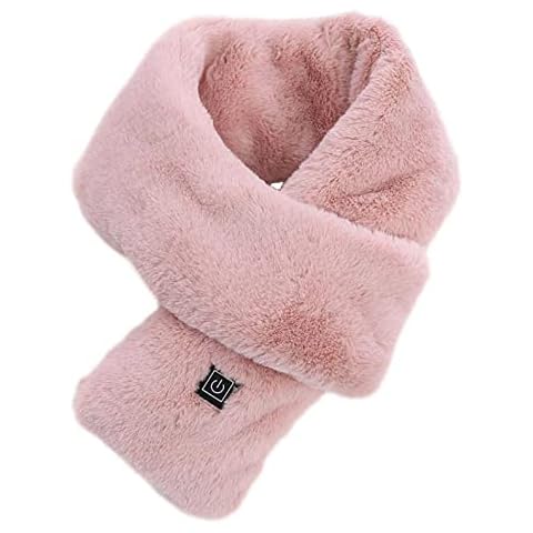 Women Scarf Winter Heating Scarf Neck Shoulder,Plush Scarf,Electric Heating Scarf,USB Heating Scarf,Fur Heated Neck Wrap With Neck Heating Pad Men Women Electric Heating Pad for Neck (Pink Scarf) Cover