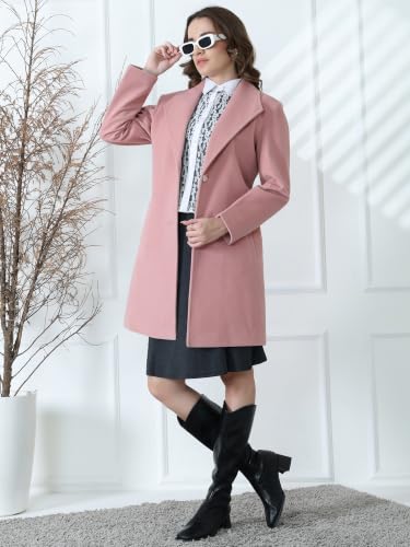 Image of PLAGG Women's Notched Lapel Long Overcoat