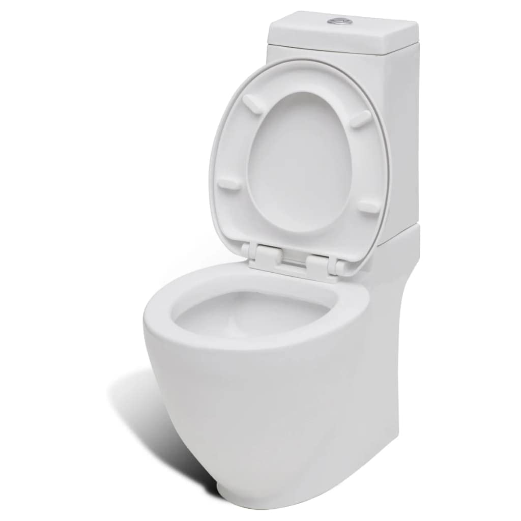 Juego de inodoro y bidé de cerámica blanca con cisterna de cierre suave, tapa de 3/6 litros, para dos cantidades, juego completo para baño e invitados, higiénico, fácil de limpiar