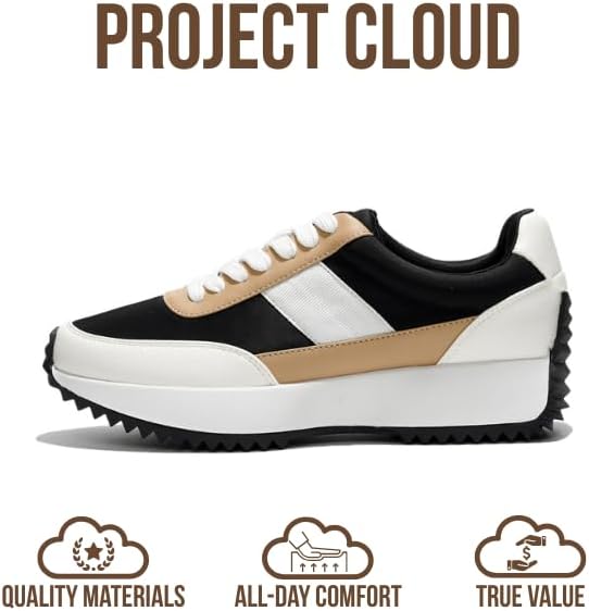 Project Cloud Womens Sneakers - Memory Foam Insole and Lightweight Spring Shoes - Non-Slip Lace Up Trendy Shoes - Fashion Sneakers for Women 2026 (Serena) - Image 4