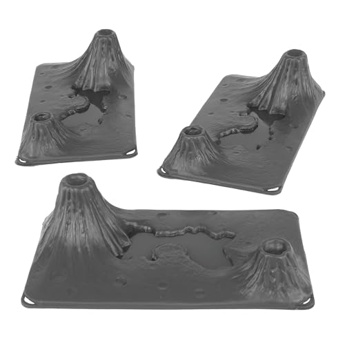 TimMee Volcanic Terrain - 3pc Charcoal Gray Plastic Playset Accessory USA Made