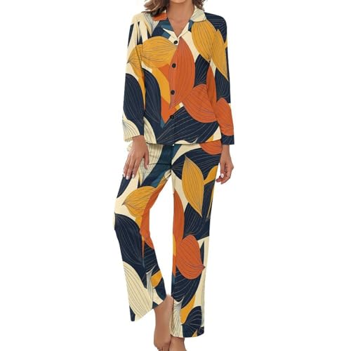 Pyjama grande taille femme avec haut boutonné fluide et ultra confortable
