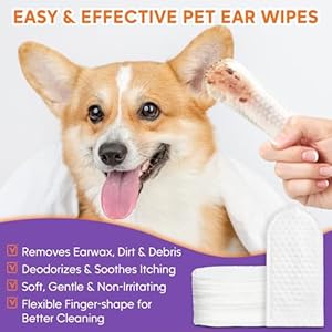 Dog Ear Cleaner Kit - Dog Ear Finger Wipes and Ear Cleaner Solution for Dogs and Cats, Gently Remove Ear Wax & Debris, Soothe Ear Itching, Deodorize, Pet Ear Wash with Aloe Vera & Witch Hazel Dog Ear Cleaner Kit Dog Ear Finger Wipes and Ear Cleaner Solution for Dogs and Cats Gently Remove Ear Wax Debris Soothe Ear Itching Deodorize Pet Ear Wash with Aloe Vera Witch Hazel