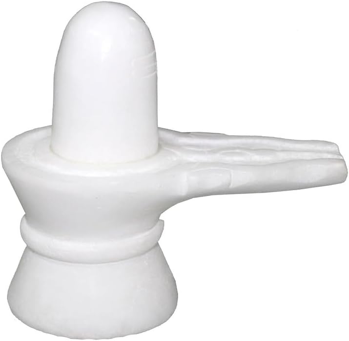 White Marble Shiva Lingam/Shiv Ling Shankar Bholenath Shivji Mahadev Bhole Bhandari Idol Murti_ht