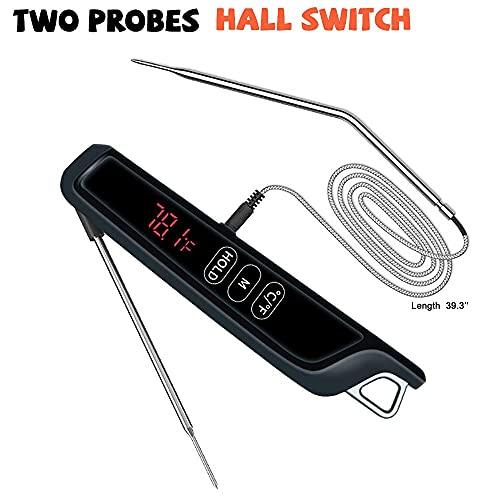 Ecagewill Meat Thermometer Digital Instant Read,Kitchen Thermometers With Dual Folding Probes Touch Led Waterproof Design For Oven Bbq Grilling Cooking Grill Food Smoker Wood Stove #TOP4