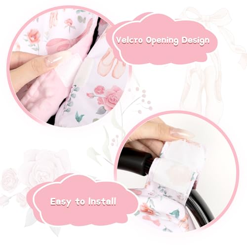 Image of Baby Car Seat Cover, Soft Minky Warm Winter Car Seat Canopy for Infants & Toddlers, Opening with Adjustable Strap, Breathable Nursing Cover & Stroller Blanket, Pink Flowers (Fits Most Car Seats)