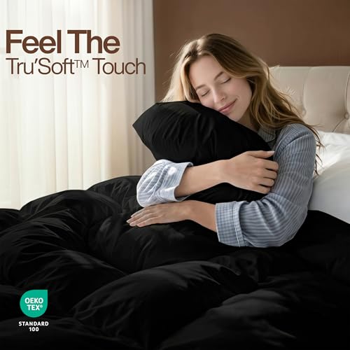 Image of Utopia Bedding Queen Comforter Duvet Insert, Quilted Black Comforter with Corner Tabs, Box Stitched Down Alternative Comforters Queen Size 88 x88 inches