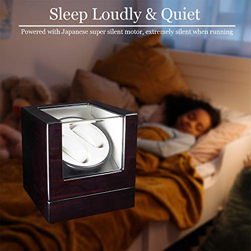 Timlog Double Automatic Watch Winder With High Gloss Piano Lacquer Finish Wooden Watch Winders With Quite Japanese Motor For Automatic Watches 4 Rotation Modes #TOP2