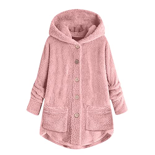 Winterjacke Damen, Winter Jacken Lange Weste Ärmellos Mantel Kaufen Ledermantel Boucle Blazer Grobstrickjacke Blazer Ersatzteile Lange Steppweste Blazer Chiffon(Rosa-3, 5XL)