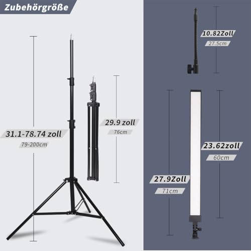GSKAIWEN Fotostudio LED-Beleuchtungsset mit Lichtständer-Tasche, flexibel Schlauch für Beauty, Augenbrauen, Tätowierung, Make-up, Zahnmedizin, Wimpern, Porträtfotoaufnehmen,Produktfotografie-Fülllicht