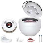 45kHz Latest Ultrasonic Retainer Cleaner Machine, 200ML ultrasonic retainer cleaner, 4 Modes with Digital Timer Mouth Guard Cleaner for Aligner, Night guard, Braces, Toothbrush, Jewelry & More - White