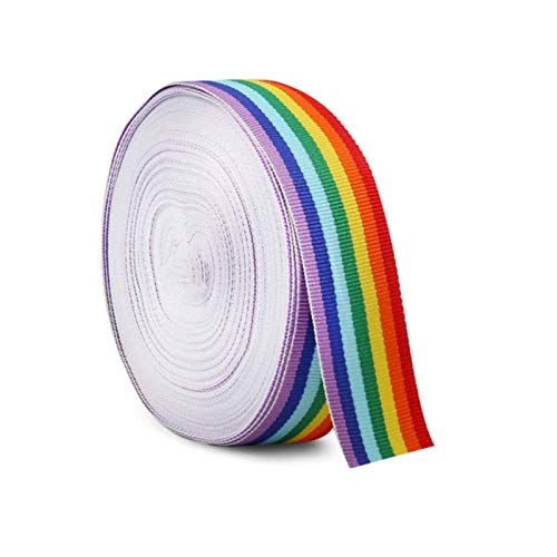 GANGYUAN - Nastro arcobaleno, multicolore, in tessuto, double face, per bricolage, regali, matrimoni, feste di compleanno, 10 metri (10 m x 40 mm