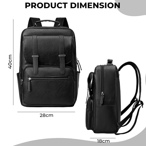 Image of Kraptick Multi-functional Backpack-Waterproof Laptop Backpack, Office Bag with PU Leather Design, Professional Bag for Laptops and Work, Durable and Stylish Bags for Travel