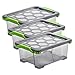 Produktbild Rotho Evo Total Protection 3er-Set Aufbewahrungsbox 11l mit Deckel, lebensmittelechter Kunststoff (PP) BPA-frei, anthrazit/transparent, (39,3 x 28,3 x 16,0 cm), 3 x 16 cm, 3